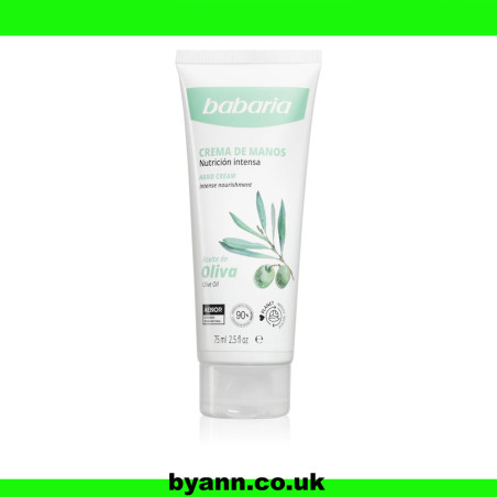 Babaria Olive Oil Hand Cream Tube, 75 ml